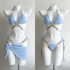 Sexy Lace Up Back Two Piece Bikini Set High Cut Leg Push Up Tops Stylish Swimwear Beach Bathing Suit for Ladies Summer Vacation