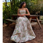 Suninheart Summer Clothes for Women Midi Elegant Dress 2025 New Arrivals White Floral Print Holiday Dress