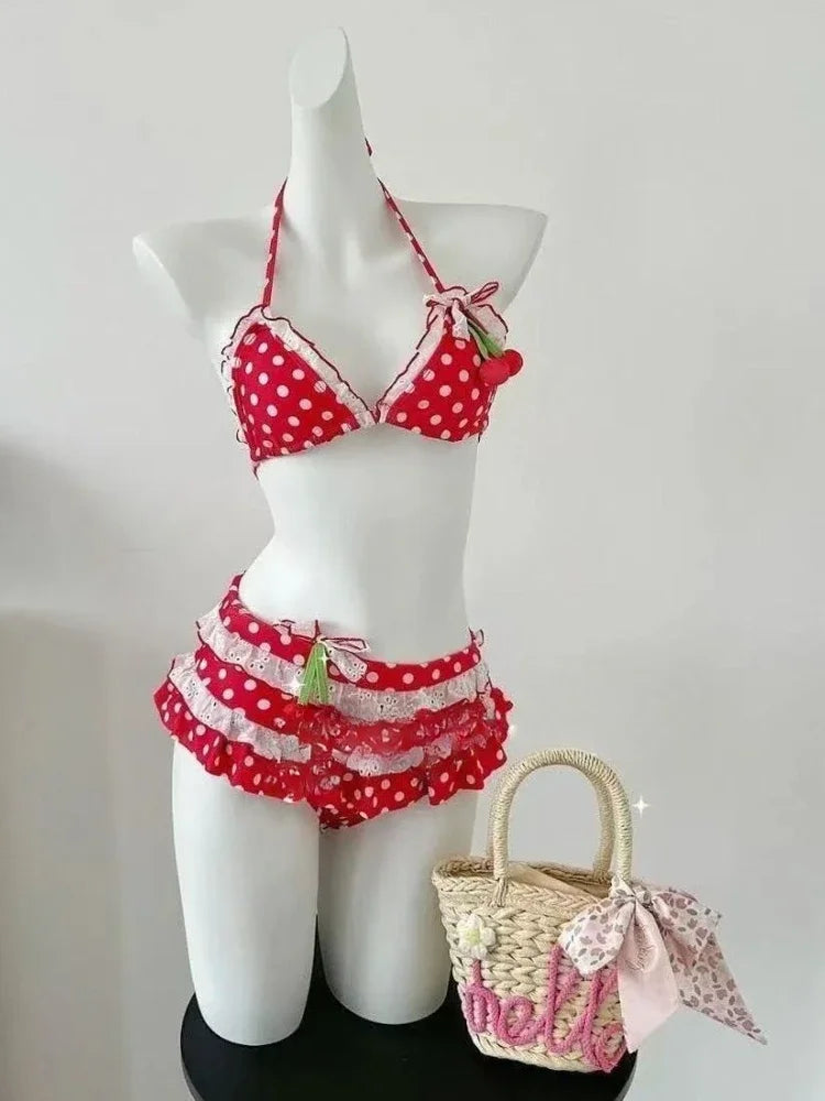 Vintage Striped Triangle Bikini Set High Cut Leg Two Piece Swimwear Stylish Quick Dry Beach Bathing Suit Holiday Swimming New