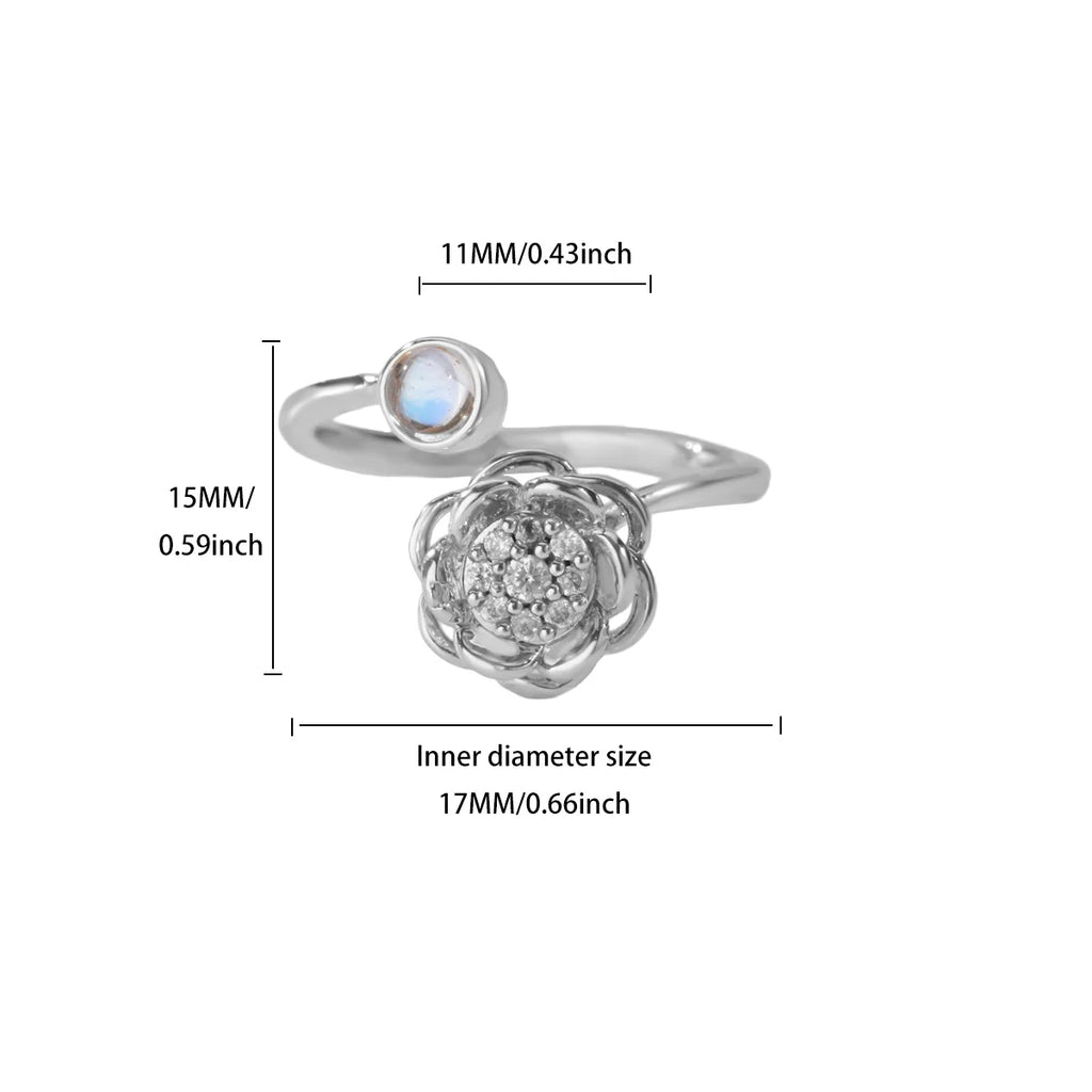 Anti Stress Anxiety Fidget Rings for Women Stainless Steel Sunflower Sun Star Spinner Ring Christmas Jewelry Gifts Dropshipping