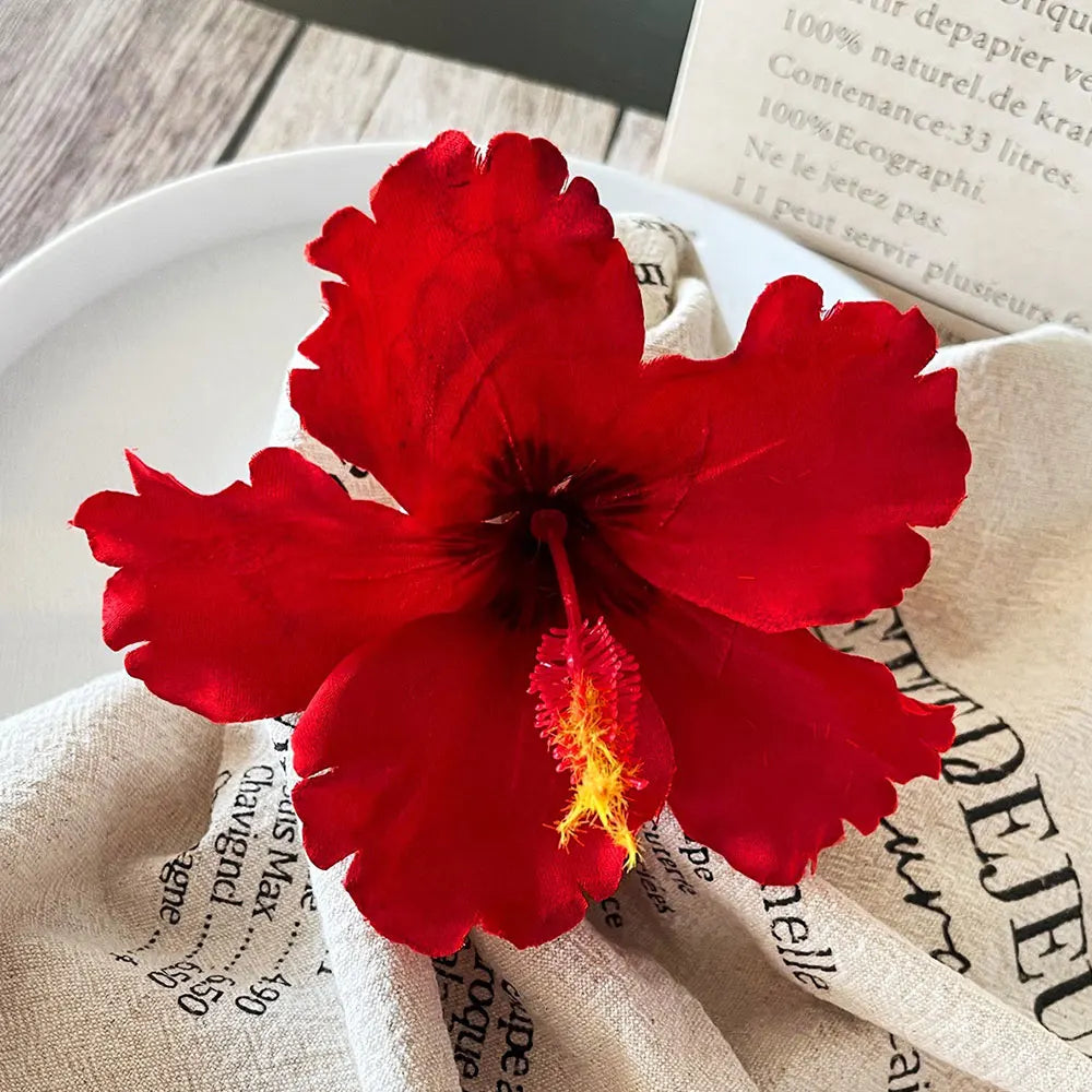 Hibiscus Flower Hair Clip Tropical Hawaiian Style Hairpin Bohemian Beach Duckbill Clip Hair Accessories For Beach Vacation Party