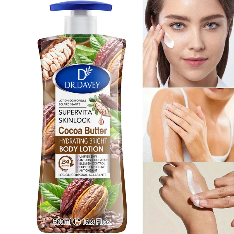 500ML DR.DAVEY Cocoa Butte Body Lotion Large Capacity Four Seasons Moisturizing Refreshing Non greasy Fragrant Body  Lotion