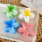 Cute Hair Claw for Beach Vacation and Summer Days with Egg Flowers and Shark Design for Women and Girls