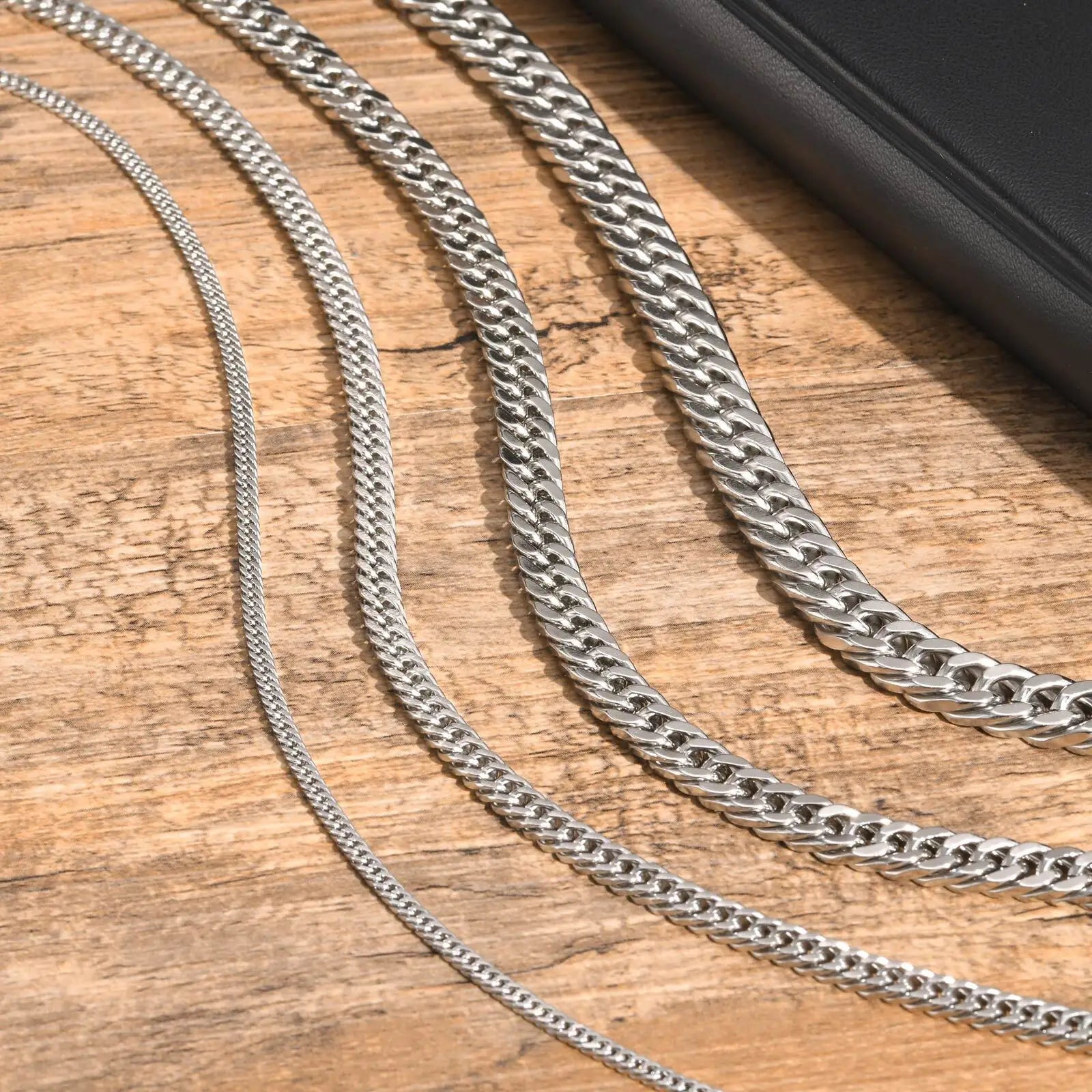 3mm/5mm/7mm/9mm Chain Stainless Steel Jewelry Link Curb Necklace Gift For Men Women Party Mom Girlfriend Valentine's Day