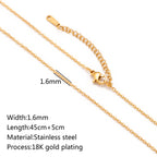 5pc 18K Gold Color PVD Plated Stainless Steel Cuba Cross O Ripple Twisted Chain Necklace Adjustable Chain DIY Necklace Wholesale