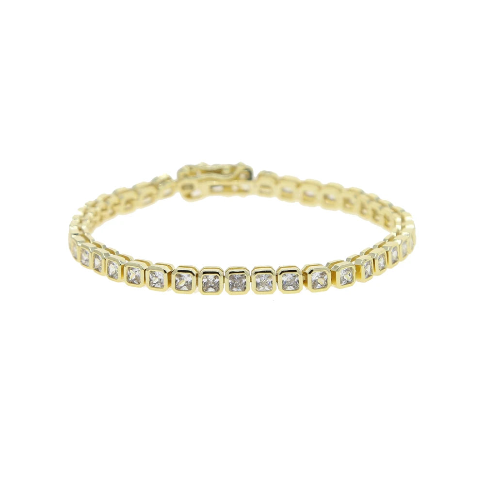 Geometric CZ Bezel Tennis Bracelet For Women Girl Classic Fashion High Quality 5A Cubic Zirconia Jewelry