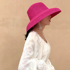 Summer hat new female sun hat folding beach hat big brim travel sunscreen Hepburn wind sun hat travel