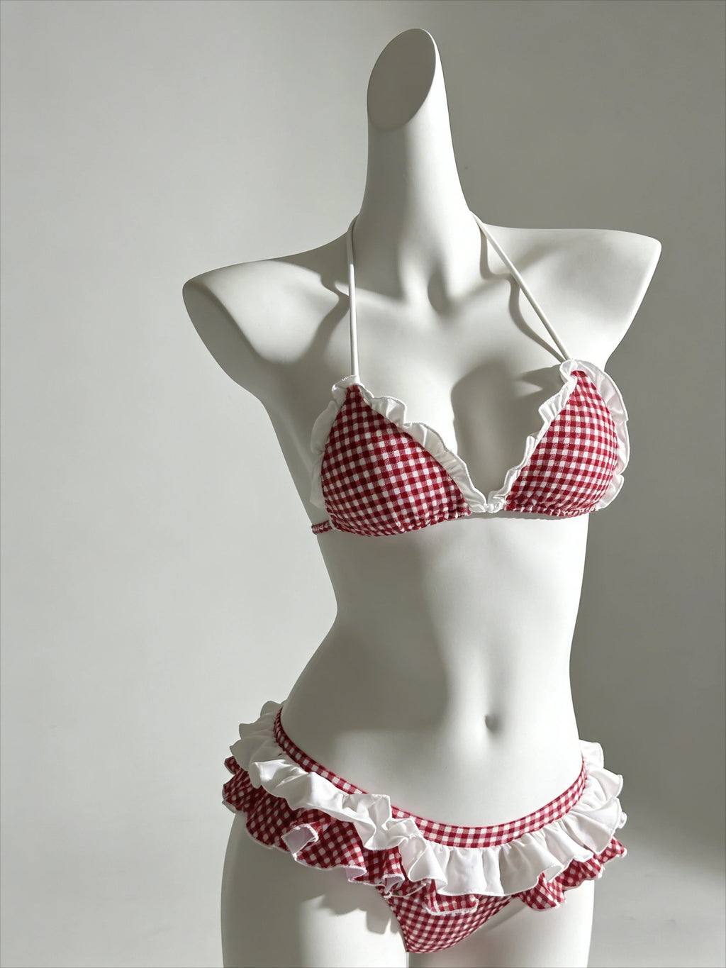 Sexy Lace Up Back Two Piece Bikini Set High Cut Leg Push Up Tops Stylish Swimwear Beach Bathing Suit for Ladies Summer Vacation