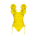 3D Flower Bikini Set Brazilian Biquini Low Waist Swimwear Push Up SwimSuit Women Solid Swimwear Sexy Beach Wear Female