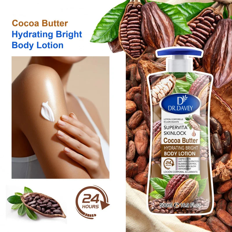 500ML DR.DAVEY Cocoa Butte Body Lotion Large Capacity Four Seasons Moisturizing Refreshing Non greasy Fragrant Body  Lotion