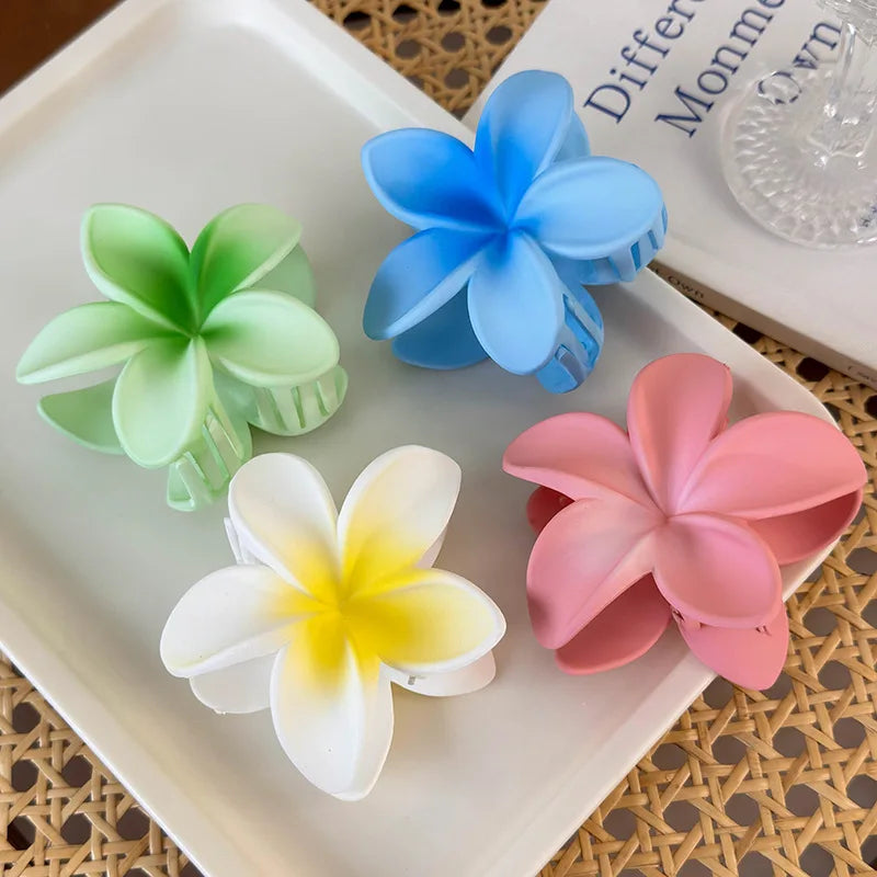 Cute Hair Claw for Beach Vacation and Summer Days with Egg Flowers and Shark Design for Women and Girls