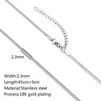 5pc 18K Gold Color PVD Plated Stainless Steel Cuba Cross O Ripple Twisted Chain Necklace Adjustable Chain DIY Necklace Wholesale