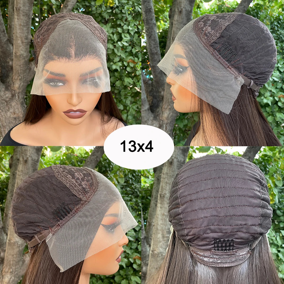 Jet Black 13x4 Synthetic Lace Front Wigs for Women Heat Resistant Hair Glueless Wig 26 Inch Long Silky Straight Wig 150% Density