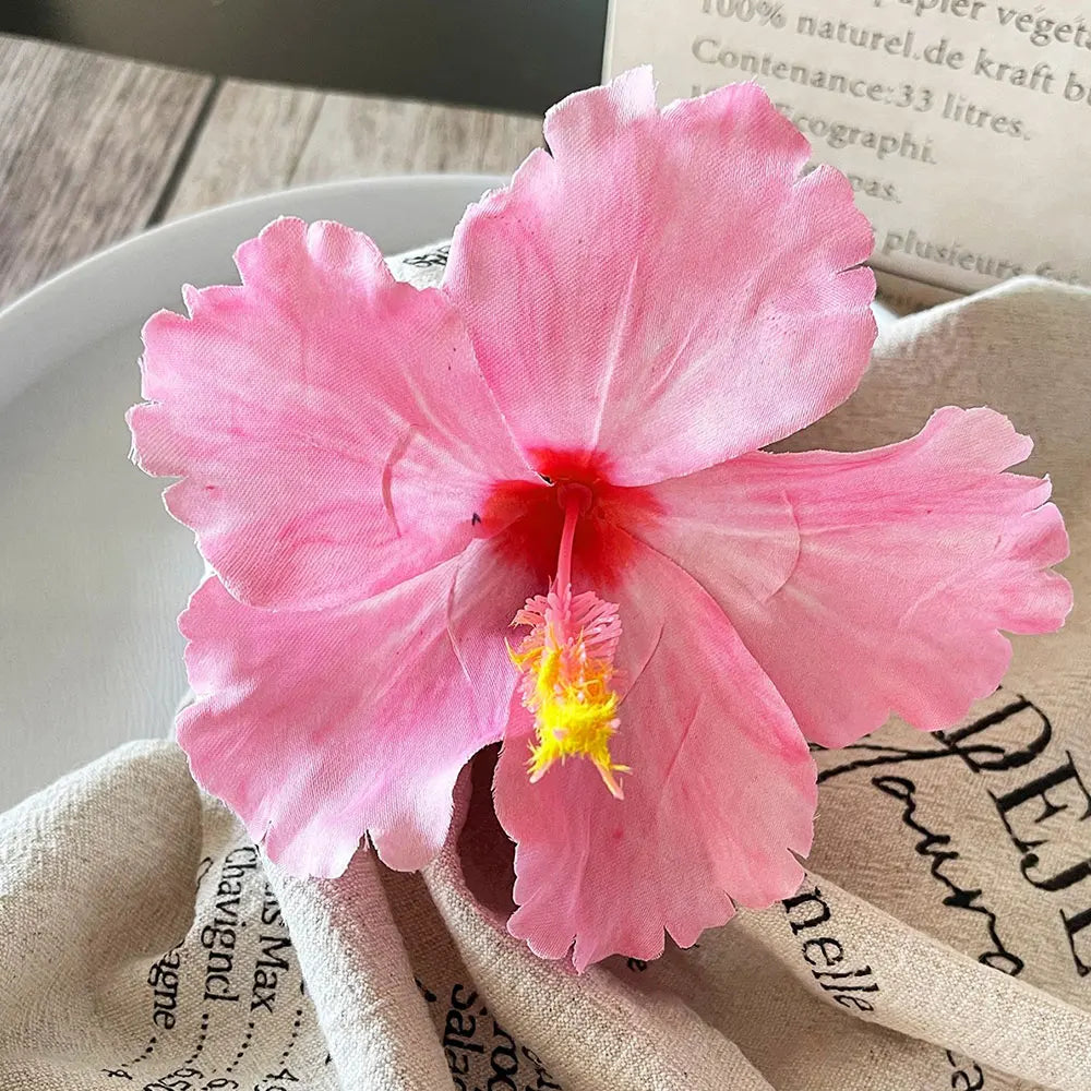 Hibiscus Flower Hair Clip Tropical Hawaiian Style Hairpin Bohemian Beach Duckbill Clip Hair Accessories For Beach Vacation Party