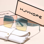 HJYHOPE Small Fresh Square Rimless Sunglasses Women Men High Quality Brand Sun Glasses Beach Party Male Female Glasses UV400